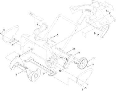 Frame Assembly Diagram and Parts List for 38381 318000001 - 318999999 Lawn Boy Snow Blower
